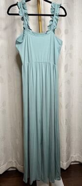 Entro Women's Jumpsuit with Ruffled Shoulders, Size L